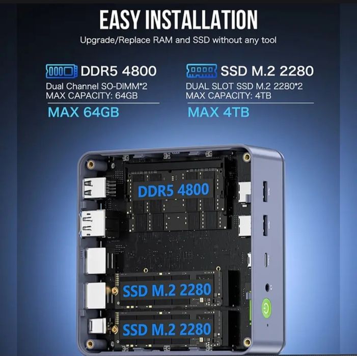 Игровой Мини ПК на WINDOWS 11 PRO (лицензия)  Intel i5-13500H