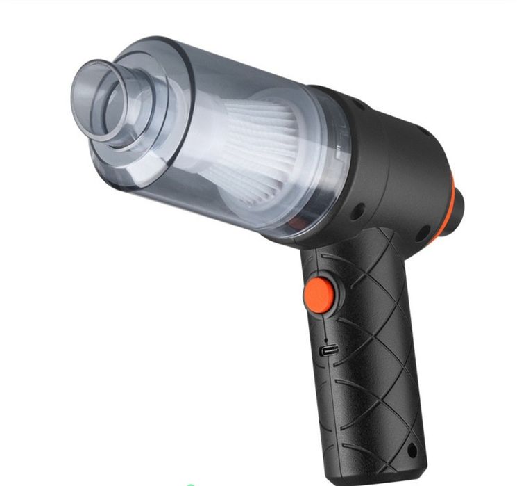 Aspirator Portabil fara Fir, Flippy, Tip Pistol 2 in 1, Suflare si Aspirare, Incarcare USB, Pentru Casa si Masina, Autonomie 30 min, Negru