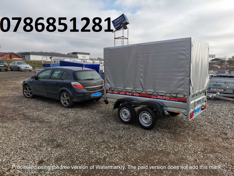 Remorca 750 Kg Dublu Ax Apicola Atv Moto Basculabila 240x125x150