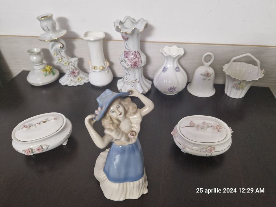 Cristal; vaze mici/mari, bomboniere, scrumiera, lebada, cosulete