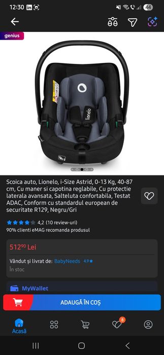 Vand scoica auto/carucior Lionelo