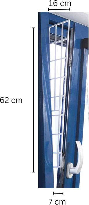 TRIXIE Grilaj Vertical Protecție Geam Rabatabil, pentru Pisici, 62 x 16/7 cm , 2 buc