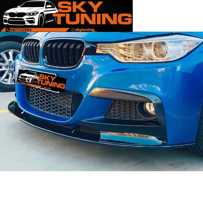 Преден лип спойлер – BMW 3 Series F30/F31 за M-Tech броня, черен, бмв ф30/ф31 м тех лип нож lip noj