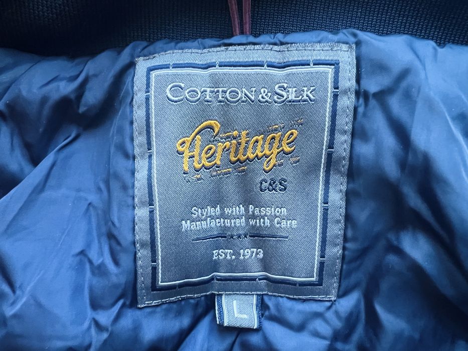 Мъжко яке Cotton & Silk, тъмно синьо, пролетно, размер L, като ново