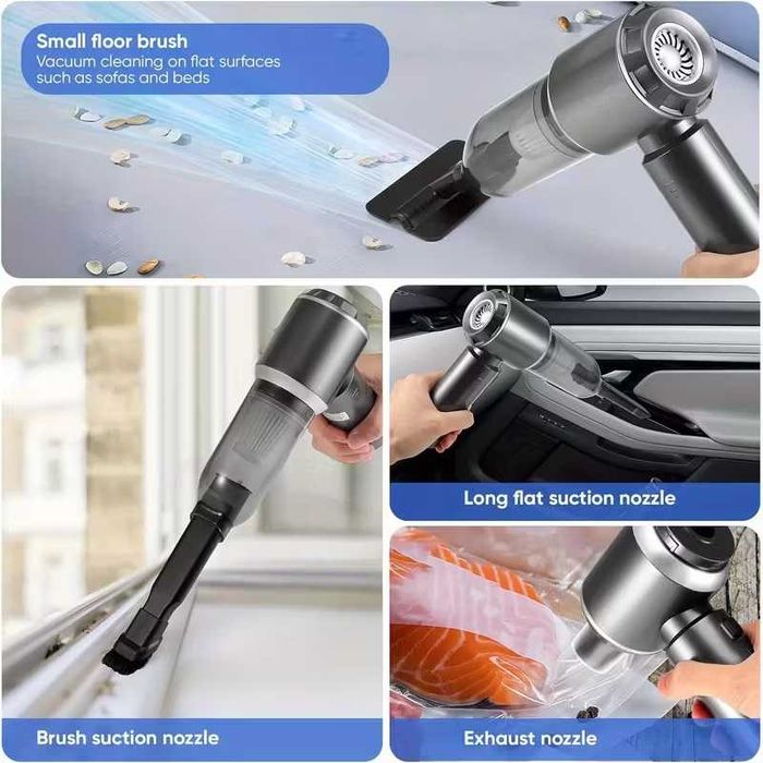 Мощна прахосмукачка QILIEASY,100W,20000Pa, 6000mAh,мокро, сухо чистeне