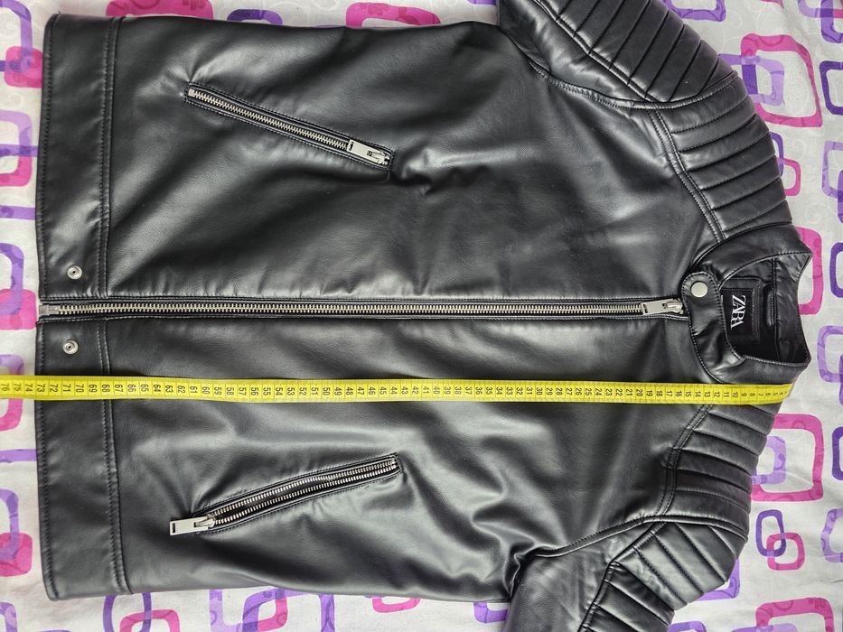 Geaca piele motor ZARA