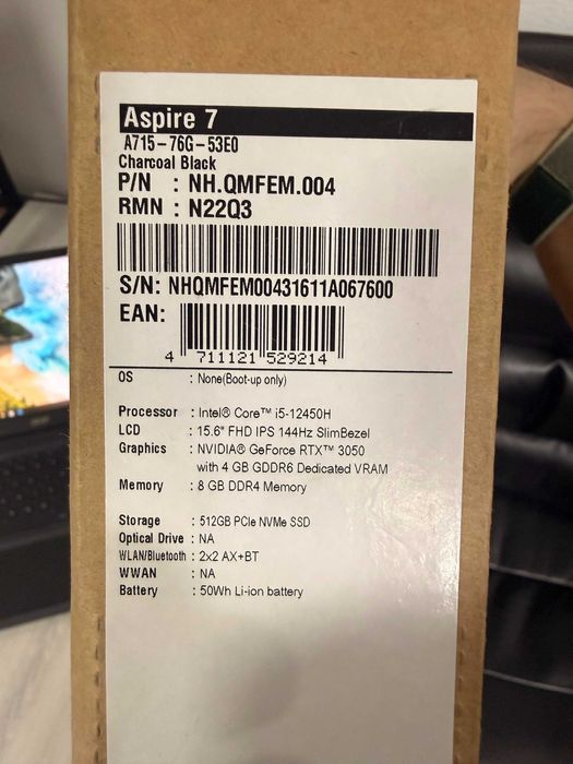 Acer Aspire 7 i5-12450H \ RTX 3050 \ 144hz Рассрочка - Кредит