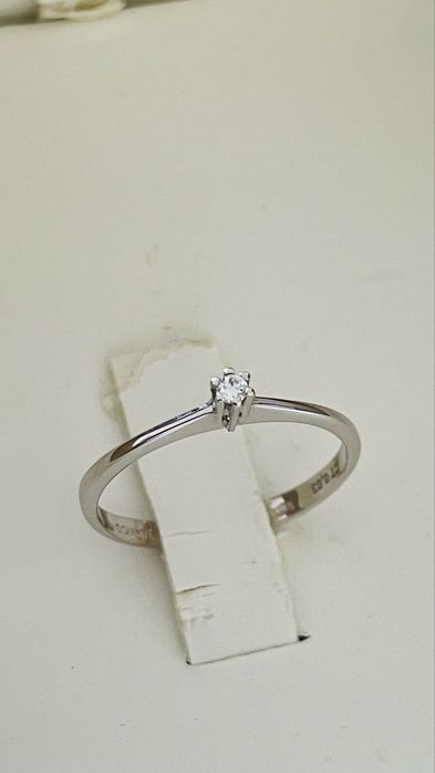 Inel Comete Gioielli din aur alb 18K, diamant natural 0,03 ct