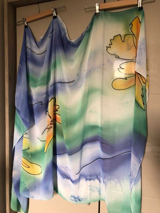 Ръчно рисуван дамски шал/парео