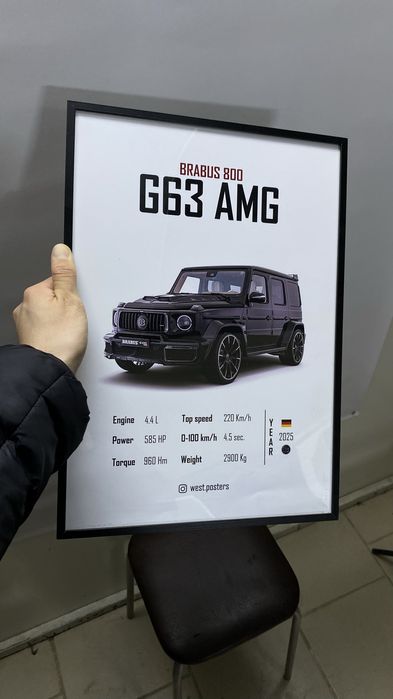 Картина с машиной на стекле