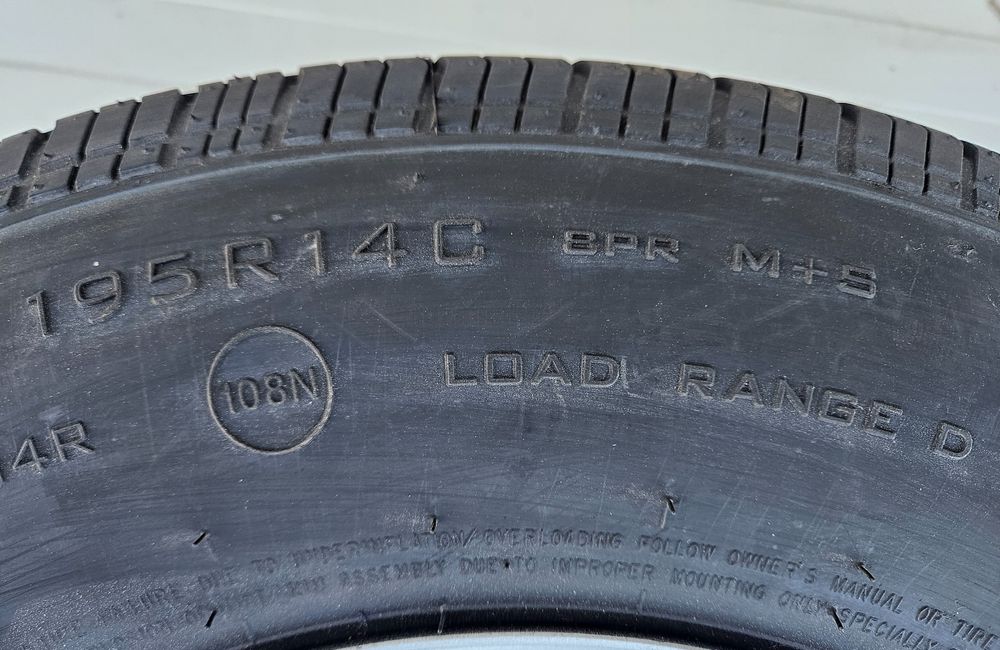 Roata completa remorca 195R14C Anvelopa SECURITY M+S pe Janta 5.5Jx14