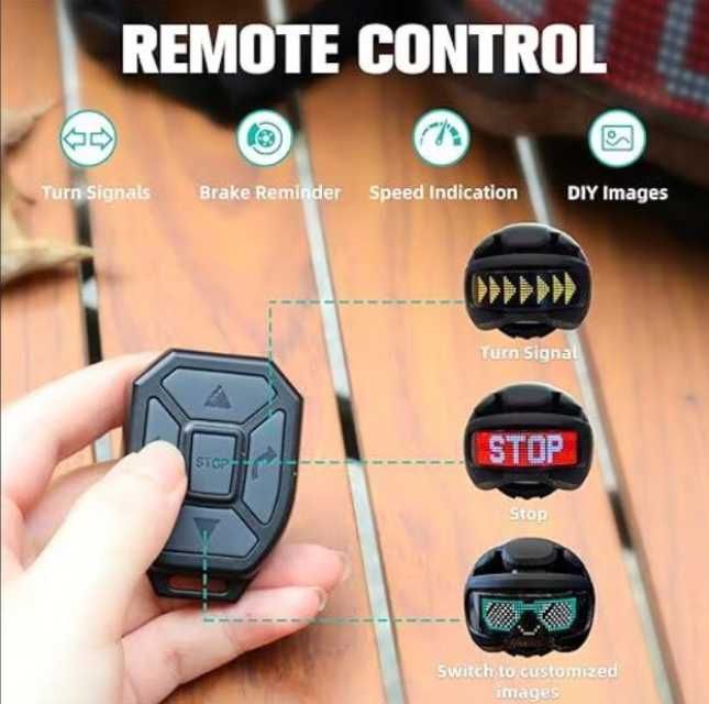 Cască bicicletă programabilă cu LED