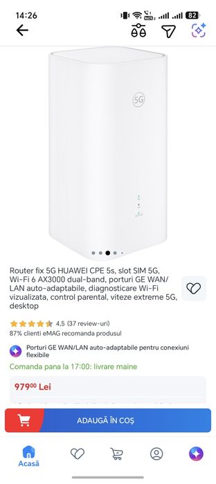 Router Huawei 5G CPE 5S NOU SIGILAT!