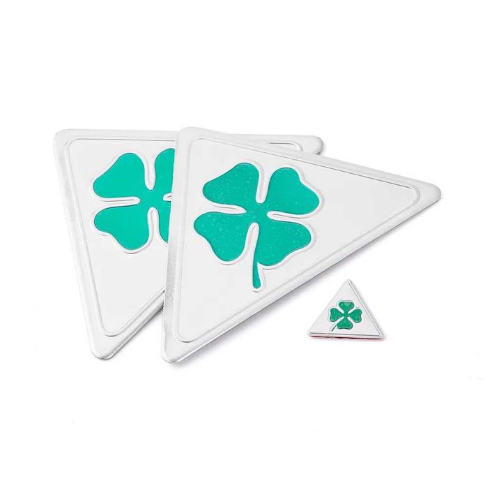 Стикери за Alfa Romeo Quatrefoil Зелен Делта Метални емблеми 3 броя