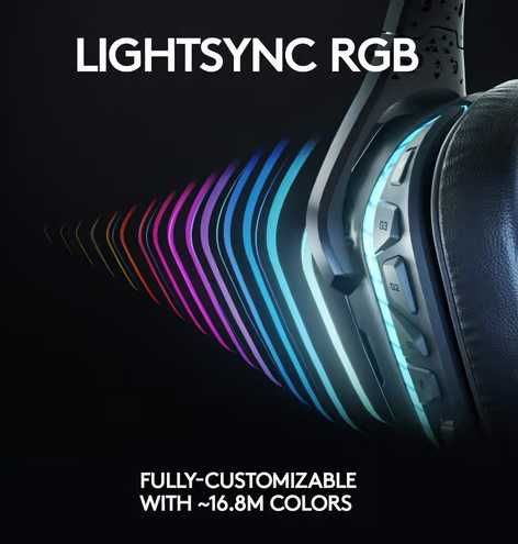 Гейминг слушалки с микрофон Logitech - G635, 7.1 Lightsync