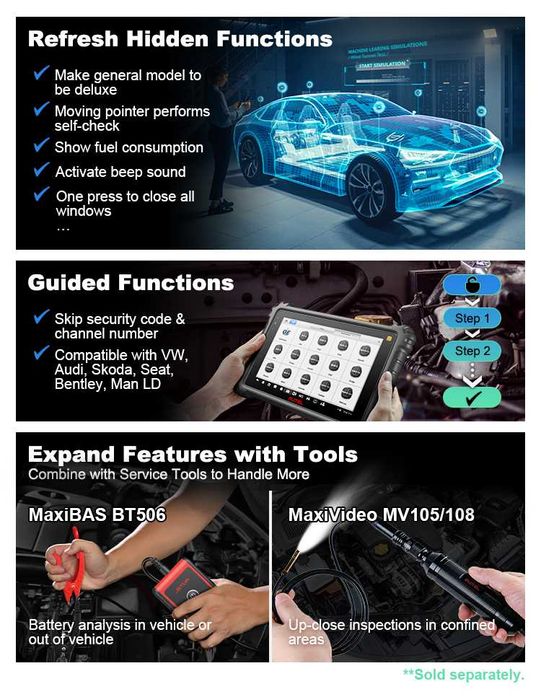 Autel MaxiCom MK906BT PRO2 TS Wireless Noul Tester auto in Romana TPMS
