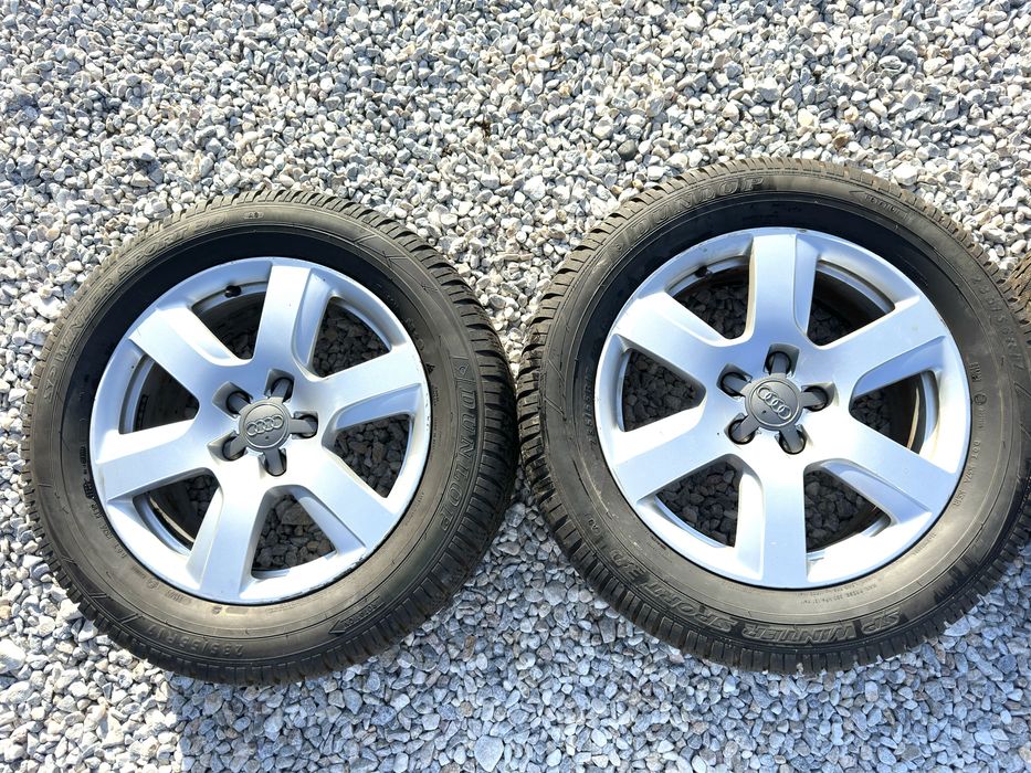 Оригинални 17 джанти от Audi 5x112 Et25, 7J с гуми 235/55 Dunlop