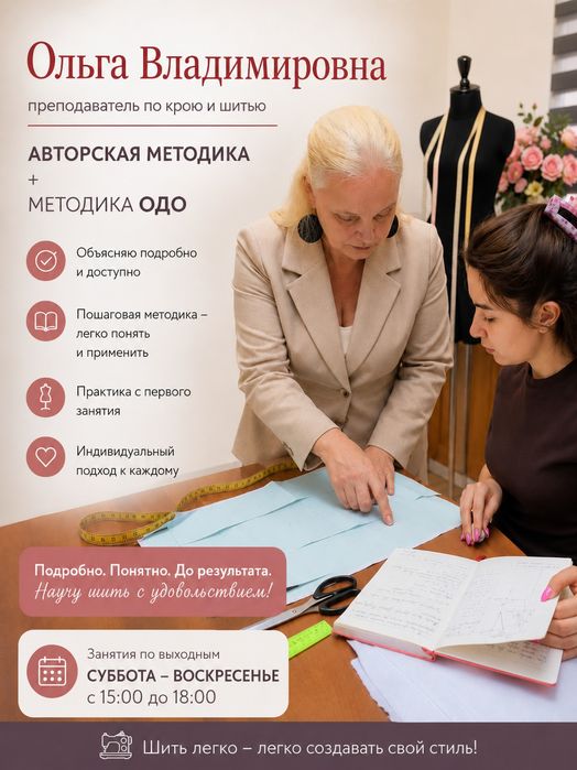 Курсы Шитья , конструирования и моделирования