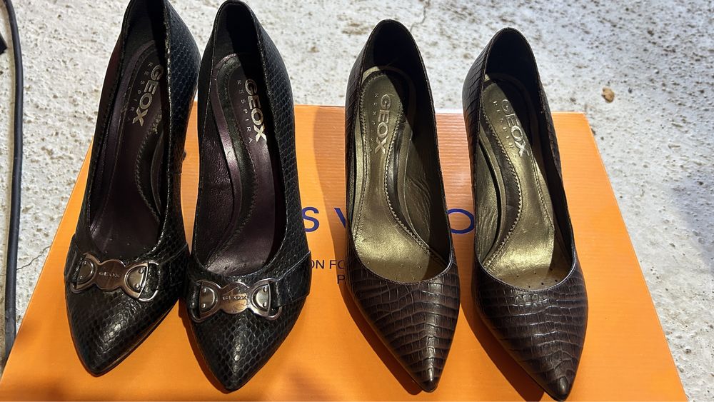 Pantofi din piele naturală Geox autentici