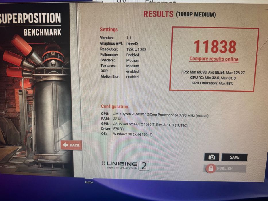 Nvidia GTX 1660 Ti ASUS 6Gb