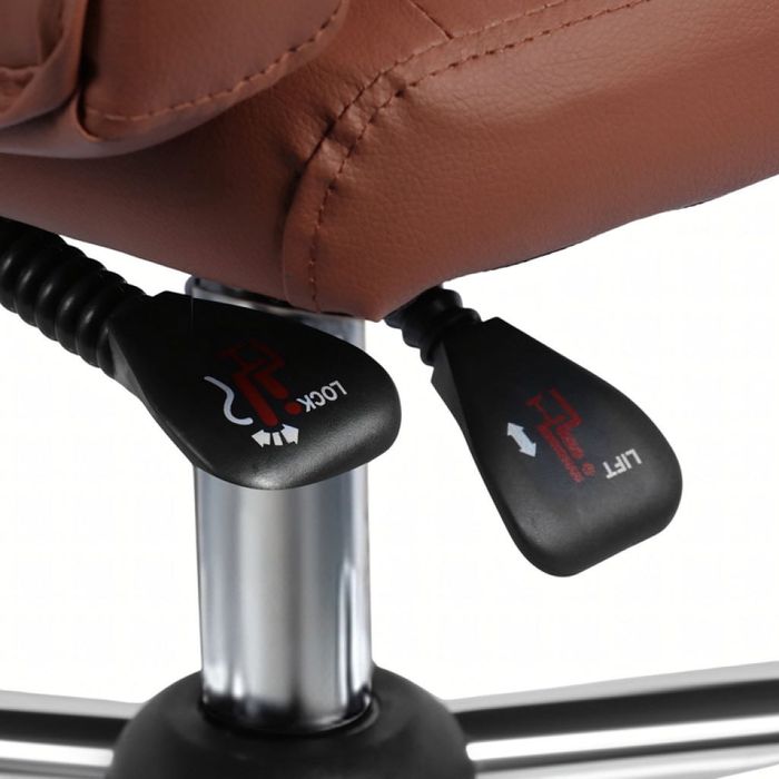 Ергономичен офис стол с лумбална опора от еко кожа