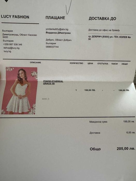 Lucy fashion рокля нова с етикет