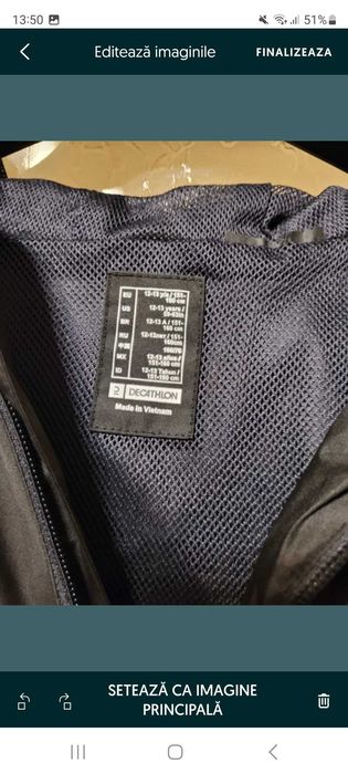 Geaca Decathlon pentru copii Kipista, cu vârsta între 12-13 ani