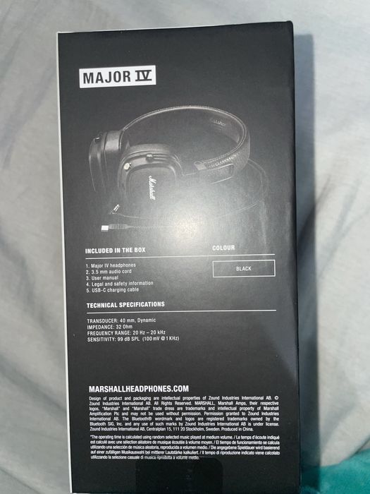 Casti audio On ear Marshall Major IV , Bluetooth , negru