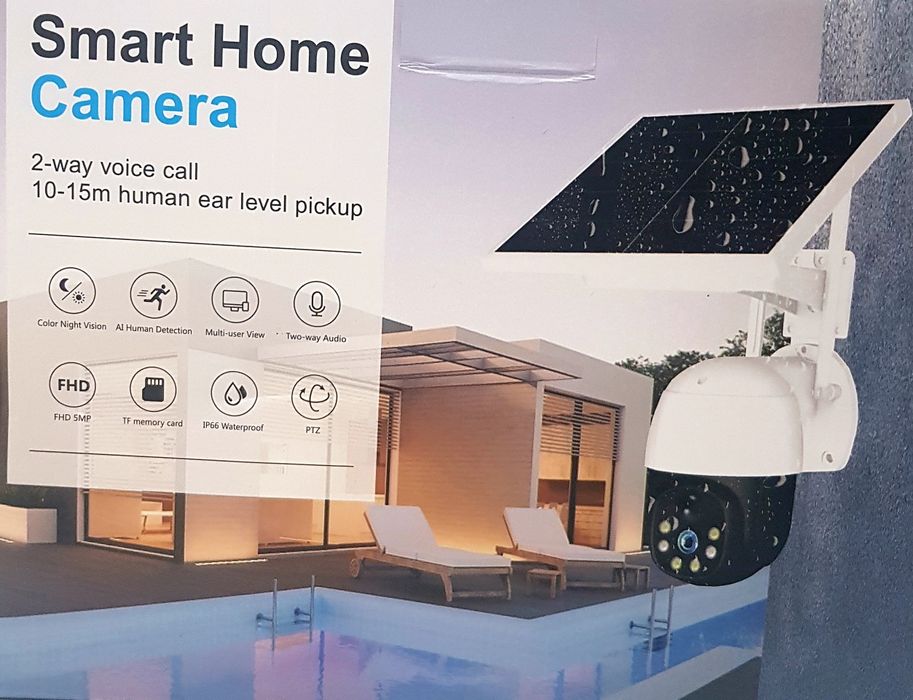 Camera supraveghere 4G cu panou solar microfon difuzor V380 PRO