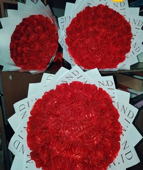 Цветы из атласных лент