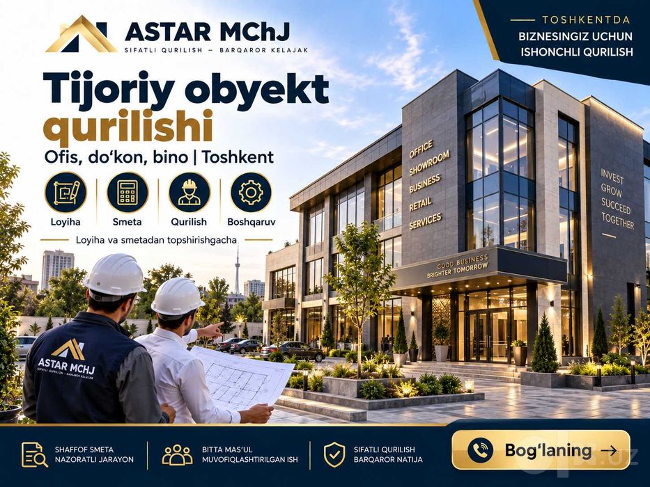 Toshkentda biznes obyekt qurishni rejalashtiryapsizmi?