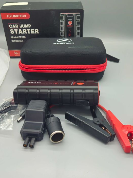 Стартер за автомобил FLYLINKTECH – 20000mAh, 12V, комплект с аксесоари