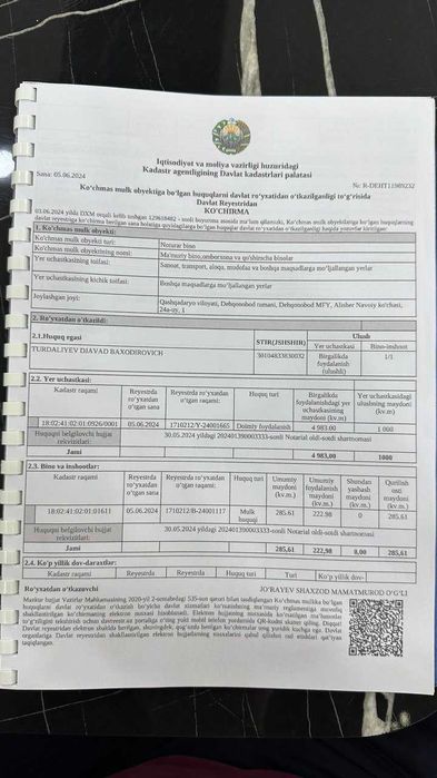 Уй сотилади Дехконободда