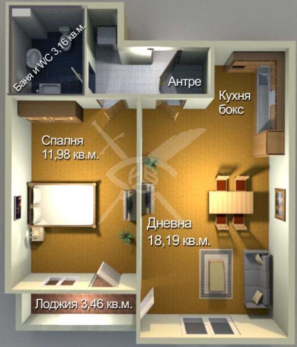 Двустаен апартамент в Меден Рудник 370-13041