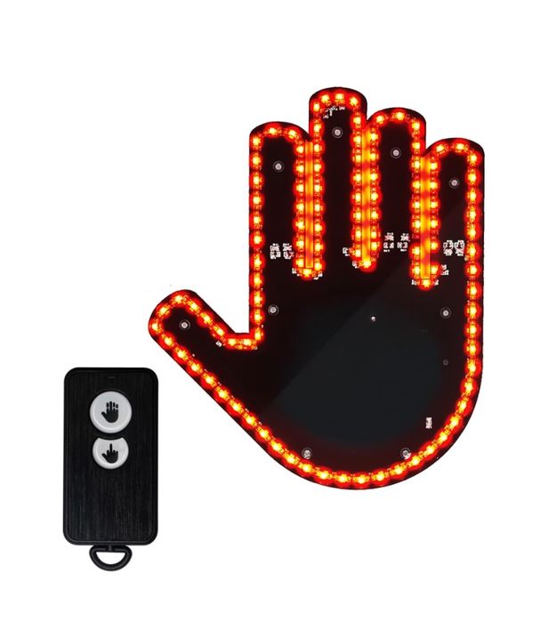 Semn Led Auto Cu Telecomanda,Mana Cu 3 Moduri Salut,Deget Mijlociu