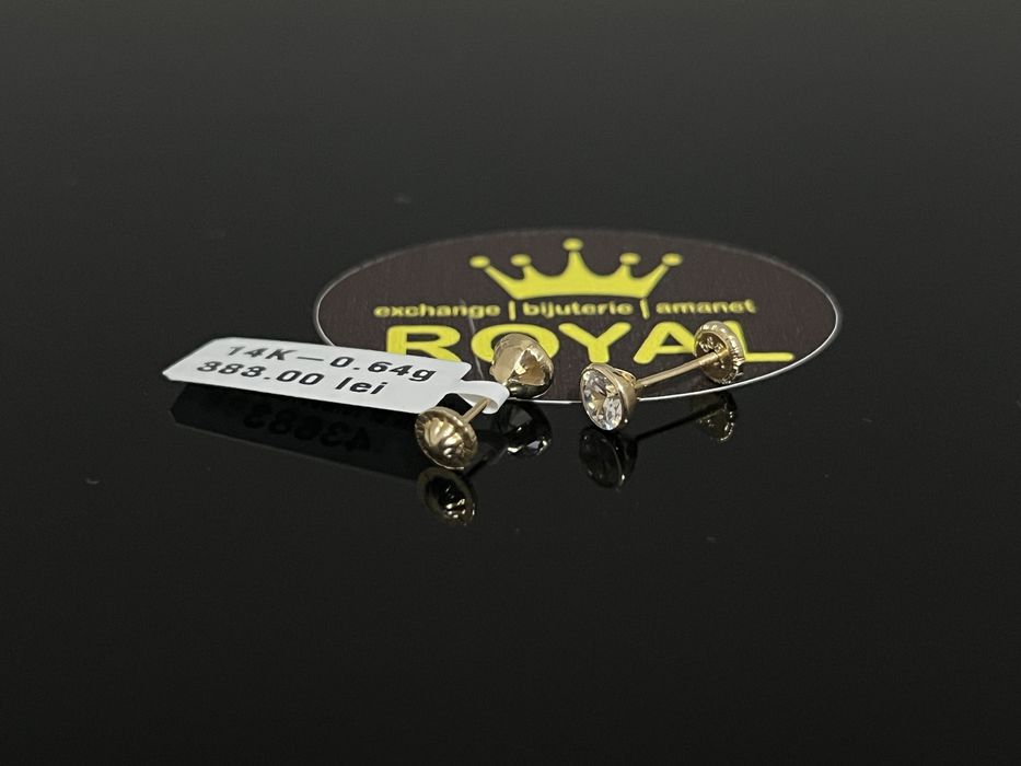 Bijuteria Royal CB : Cercei copil aur nou 14k 0,64gr