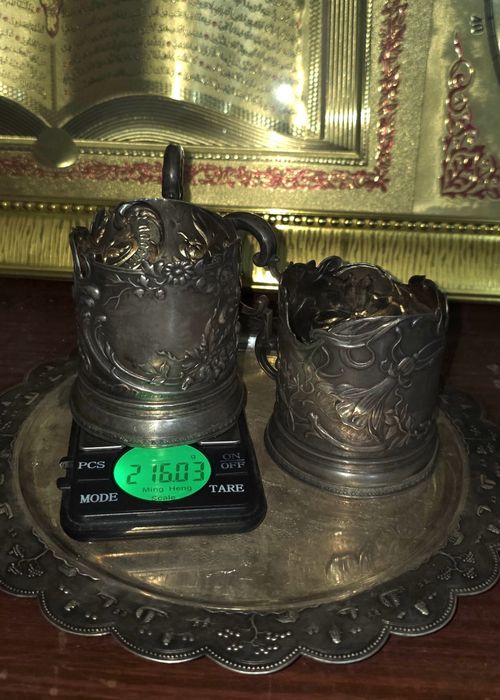 Антикварные царские Подстаканники. Серебро 84 пробы По Цене за 1 грамм