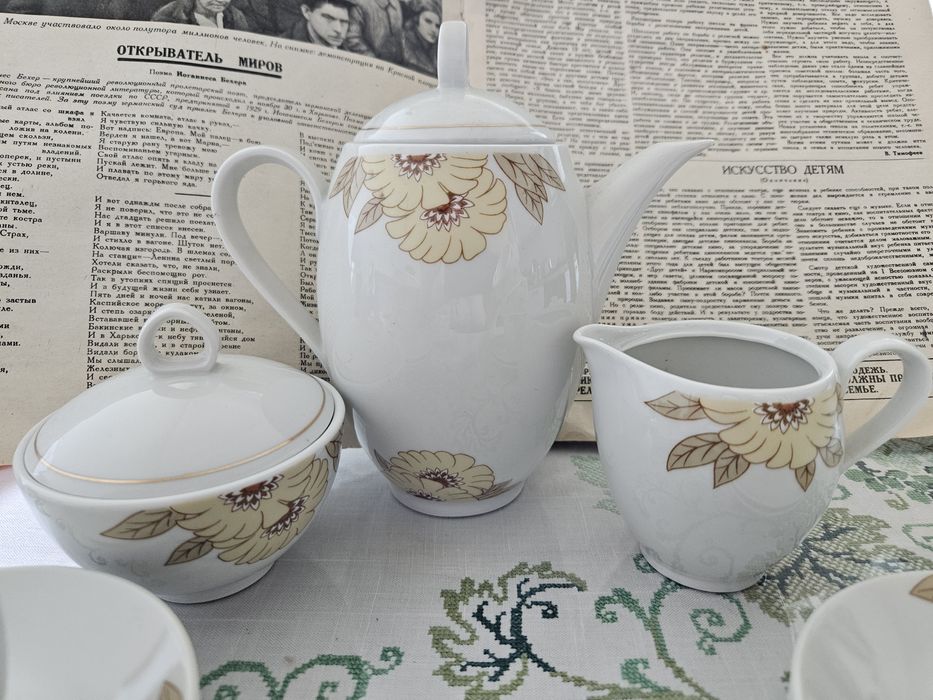 Сервиз кофейный, фарфор из ГДР, Кольдиц