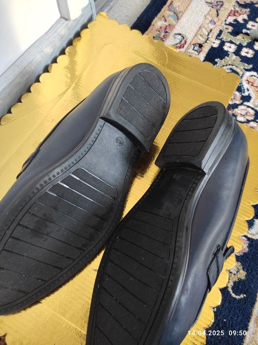 Туфли кожаные темно синие почти новые