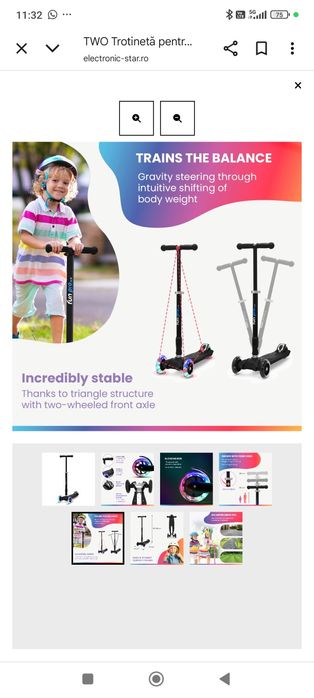 Trotineta cu lumini Fun Pro 4-6 ani