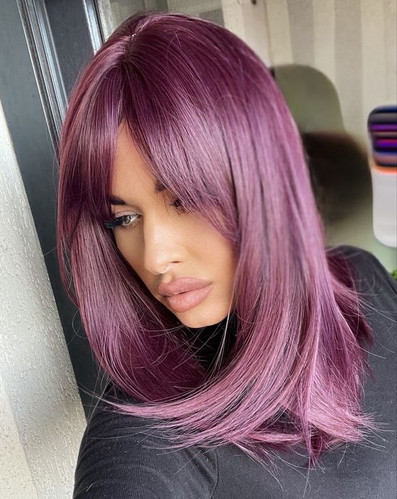 Peruca bob scurta burgundy mov