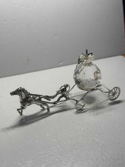 MINIATURA ARGINT 800 + Crystal - CALEASCA - Mare - 69g. - Vintage !