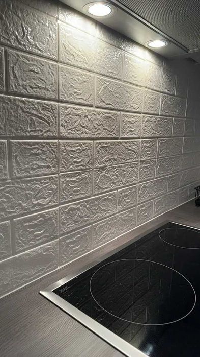 3D Тапети, Самозалепващи Пана Тапет 3D Тухли Релефни за стена