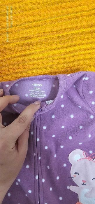 Флисовые тёплые слипы Carter's на 12 и 18 месяцев