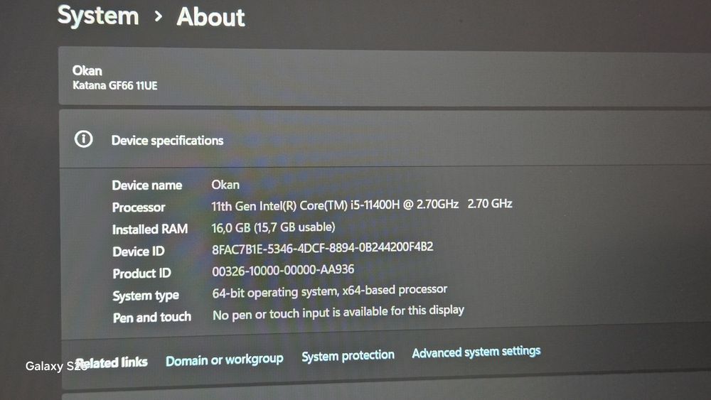 MSI Katana GF66 11UE – RTX 3060 / i5-11400H / 1TB SSD