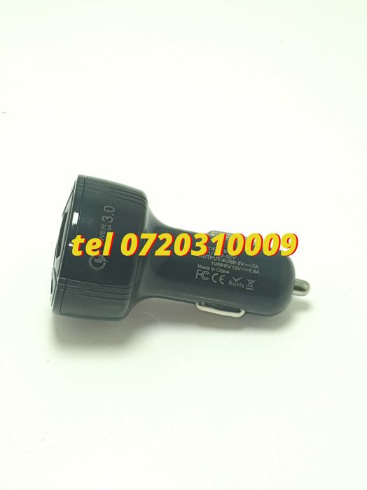 Incarcator Masina Auto 4 Porturi Bricheta Usb Qc Incarcare Rapida