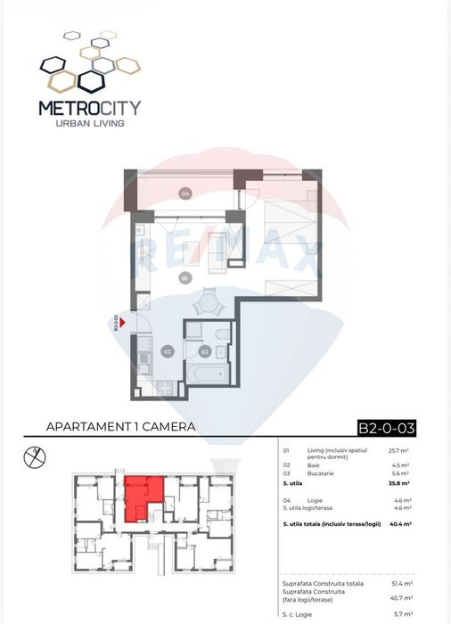 Studio dublu de vanzare in MetroCity Sector 1