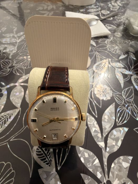 Ceas ANKER Automatic  25 Rubis – vintage, dată, elegant