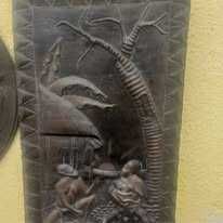 Tablou din cupru de exterior cu tenta africana