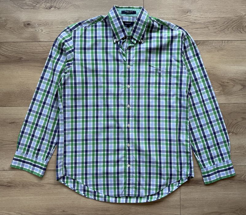 Camasa GANT Portofino Poplin Maneca Lunga Verde Barbati | Marime XL